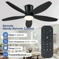 thumbnail image 6 of PHORUS 48" Black Flush Mount Ceiling Fan with LED Light, Quiet DC Motor, Remote & App Control, 6-Speed Reversible Fan for Bedroom and Living Room, 6 of 7