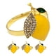 thumbnail image 1 of Juego de 4 servilleteros de verano con forma de limón, porta servilletas decorativos de frutas para bodas, fiestas y decoración de mesas festivas, hebillas de servilleta amarillas de primavera., 1 of 4
