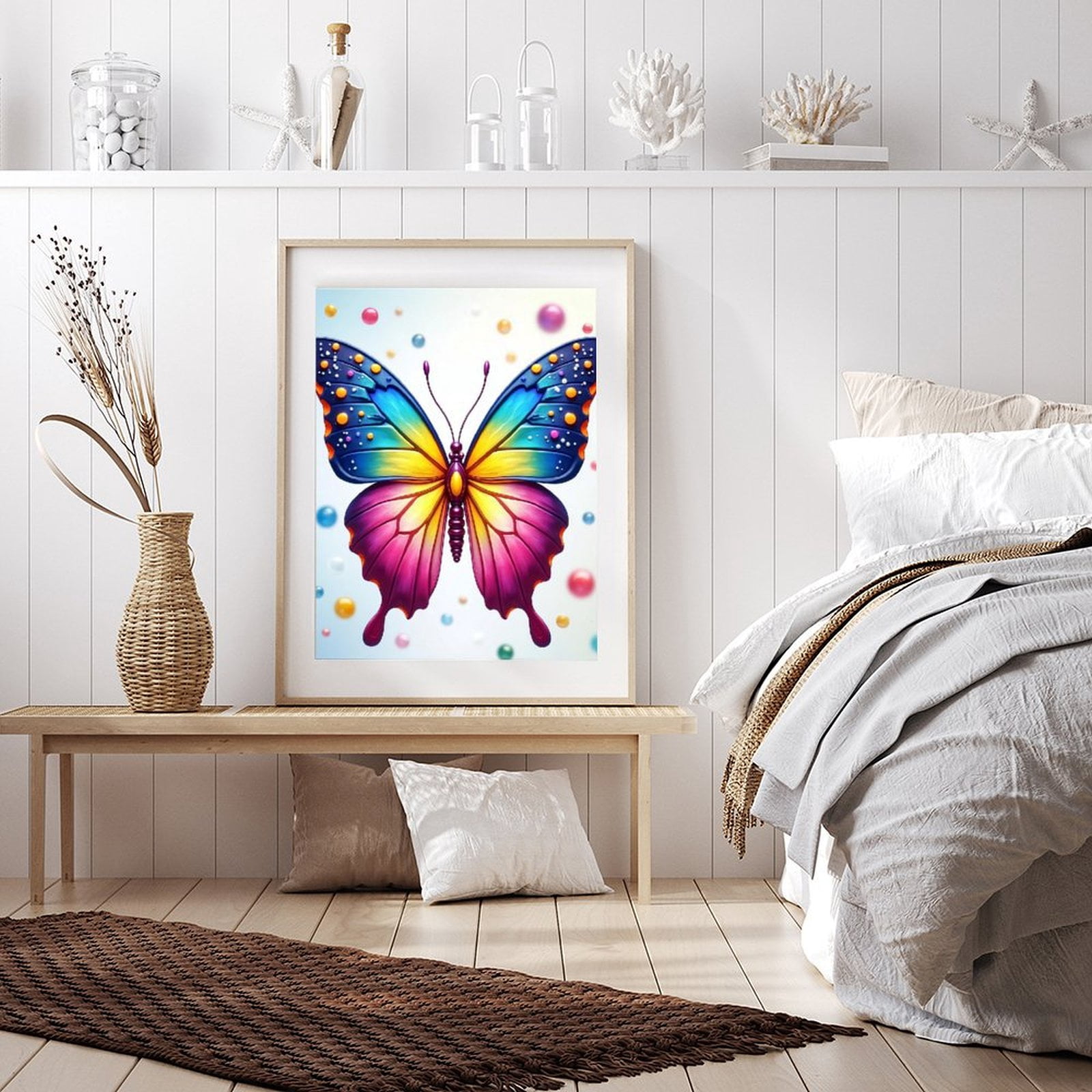Diamond Art Kit for Adults, Colorful Butterfly Print No.1054 Diamond Painting for Adults Beginners, 5D DIY Diamond Art Painting Kits, Colorful Diamond Painting Craft for Home Decor 12x16