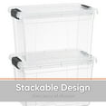 thumbnail image 2 of Superio Clear Storage Box with Lid, 26 Quart Plastic Container Bins for Organizing, Stackable Crates, BPA Free, Non Toxic, Odor Free, Organizers for Home, Office, School, and Dorm, 6 Pack, 2 of 4