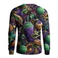 thumbnail image 6 of Mardi Gras Shirts for Men Crewneck Knitted Pullover Sweater Long Sleeve Funky Mardi Gras Printed Dress Pullover Sweaters Fancy Mask Printed Slim Fit Carnival Lightweight Casual Dress,Light pink L, 6 of 6