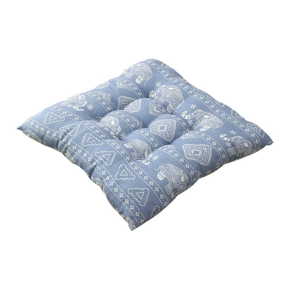 EazyTech Coussin de Siège Carré Lavable Style Bohème Floral pour Chaise de Salle à Manger pour Cuisine Jardin Patio Chaises Intérieur Extérieur Antidérapant Soutien Confortable 16x16 Pouces Bleu-A