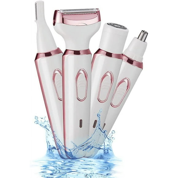 PIPETPET Electric Razor for Women, 4-in-1 Women’s Body Hair Removal, Shaver Bikini Trimmer for Eyebrow Face Body Underarm, Portable Ladies Shaver, Women’s Trimmer USB Rechargeable IPX7 Waterproof