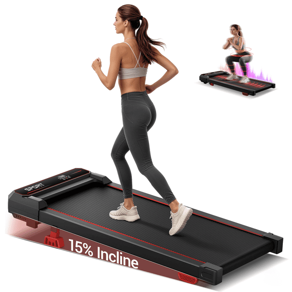 BOGYKIK Treadmill with Auto Incline,Foldable Treadmill for Home with Handle Bar,Walking Pad with Incline,LED Display, Shock Absorption