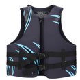 thumbnail image 2 of Chaleco salvavidas EPE de lana perlada para adultos, azul y negro, para lancha motora junto al mar, para natación, pesca, suministros a la deriva, azul, negro, L, 2 of 10