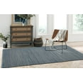 thumbnail image 2 of FH Home Area Rug - Hand Woven, Stain Resistant, Pet Friendly - Premium Recycled Polyester Yarn & Reclaimed Rubber - Stripes - Kitchen, Bathroom - Kismet - Denim - 2 x 3 ft, 2 of 9
