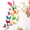 thumbnail image 3 of LAMIRO 12Pcs 3D Butterfly Wall Decor DIY Mirror Wall Decals Art Decals Home Decoration, 3 of 7