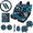Blue Dripping Heart Leopard, variant on 15 Pcs Blue Dripping Heart Leopard Car Interior Accessory Kit, Durable Soft Wear Resistant Full Seat Cover Set, Suitable for Cars Vans SUVs Sedans