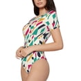 thumbnail image 2 of The Xecao Colorful Spots Women's Crew Neck Body Suit, a short-sleeved bodysuit and basic swimsuit, both comfort and style for dating and daily life, 2 of 9