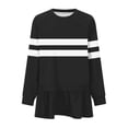 thumbnail image 5 of Ailaofu Womens Sweatshirts Plaid Patchwork Crewneck Preppy Long Sleeve Teen Girls Flowy Pullover Top, 5 of 5