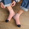 thumbnail image 3 of Rateoe Rose Gold Glitter Pattern Quarter Crew Socks,Toe Seamed Ankle Socks,Cotton Cushioned Breathable Athletic Crew Sports Socks, 3 of 7