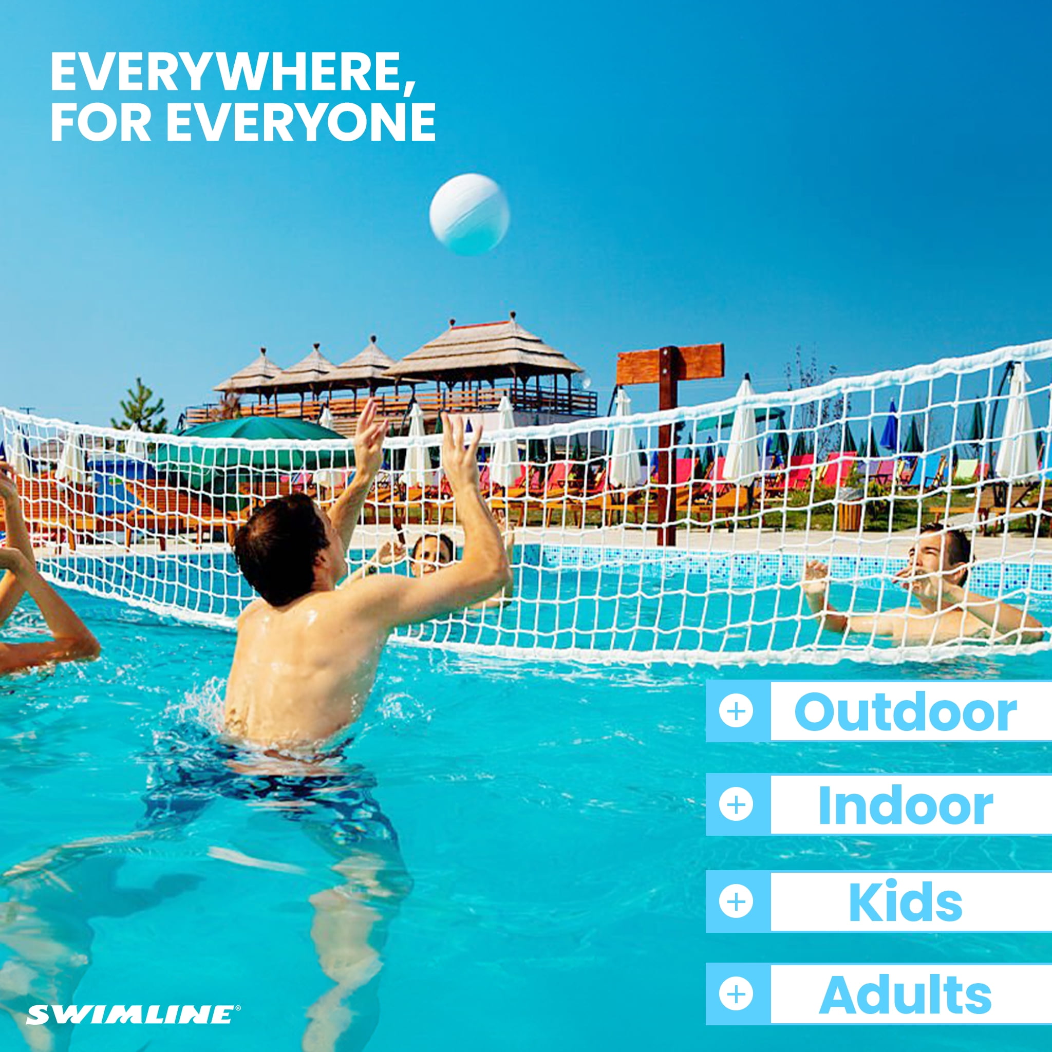 Open Box Inground Swimmng Pool 34 Inch Wide Volleyball Net Ball Game Set