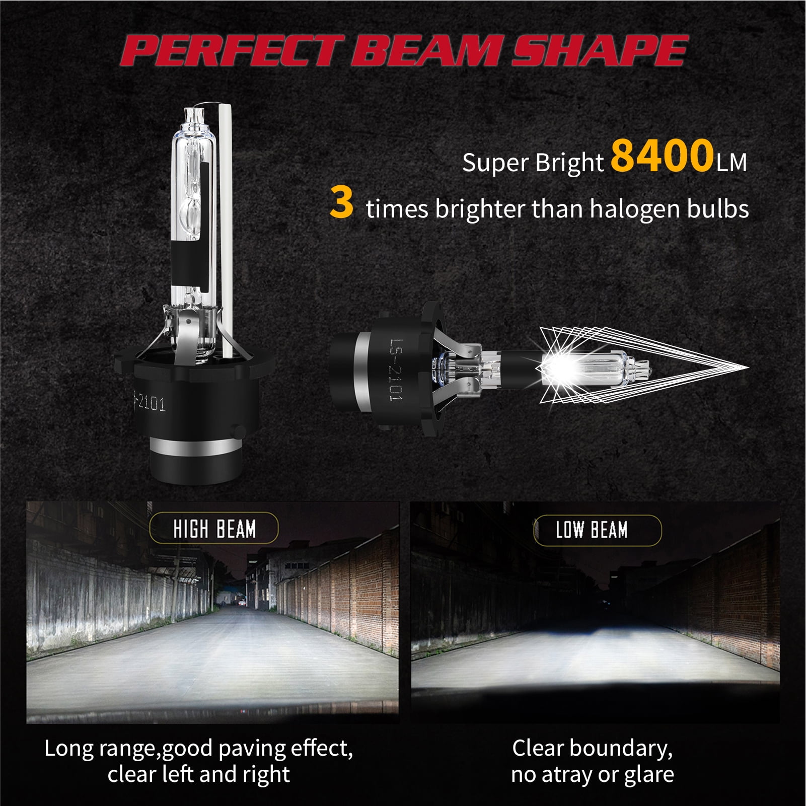 2X D2R HID Xenon Headlight Low Beam Bulbs 35W 6000K White Super Bright