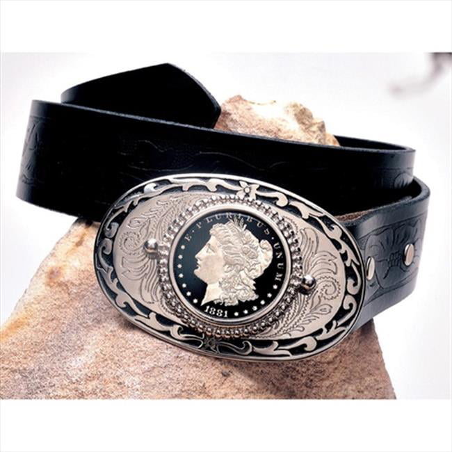 Details about   Vintage Scaled Stretch Belt with Replica 1884 US Silver Morgan Dollar Buckle 