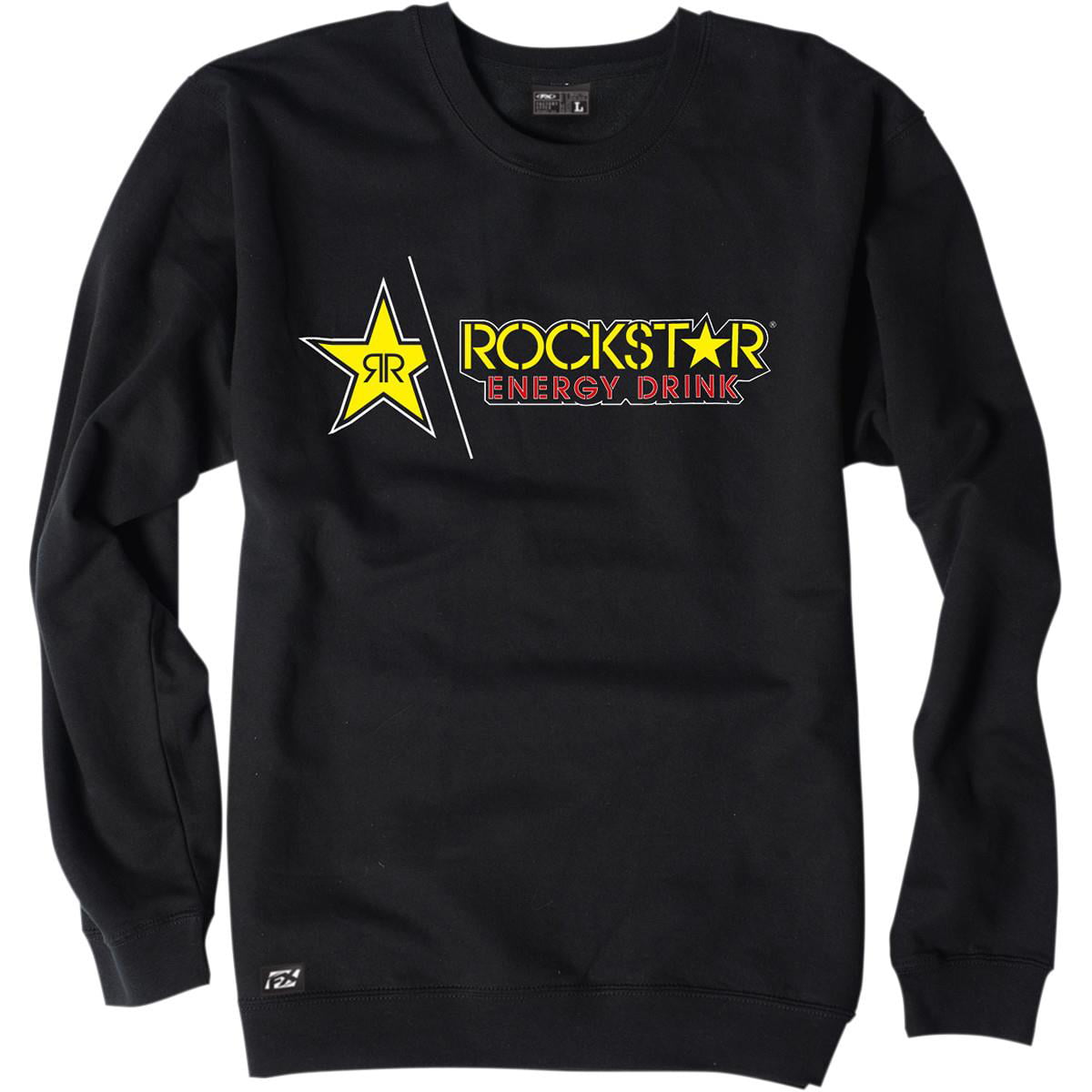 Younter Rockstar Energy Drink Men Long Sleeve Classic Pullover Print Hoodie Hooded Sweatshirt With Drawstring Black