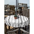 thumbnail image 2 of Outdoor Tablecloth with Umbrella Hole Zipper Black Botanical Round Tablecloth 60" Waterproof Outside Table Cloth Modern Farmhouse Tropical Leaves Patio Table Cover Tablecloths for Picnic Party, 2 of 8