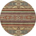 thumbnail image 1 of Ahgly Company Machine Washable Indoor Round Abstract Brown Red Area Rugs, 7' Round, 1 of 7