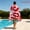 Dark blue, variant on Red floral pattern portable soft beach towel, high water absorption, quick drying, light and easy to carry, very suitable for beach camping, swimming, diving and surfing, unisex