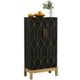 thumbnail image 3 of HLR 45" Kitchen Pantry Cabinet with Doors and Adjustable Shelves, Food Storage for Dining Room, Black, 3 of 10