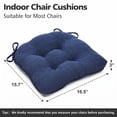 thumbnail image 6 of Shinnwa Chair Cushions for Kitchen Chairs Memory Foam Tufted Dining Chair Pads with Ties Non Slip Seat Cushions, Set of 2, Blue, 6 of 6