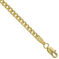 thumbnail image 2 of Hollow 14k Gold 3mm Miami Cuban Link Chain bracelet for Women & Men High Polished 8 inch, 2 of 3