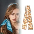 thumbnail image 2 of Unique Bargains 1 Pc Headband Floral Satin Hairband for Women Coffee Color Orange, 2 of 6