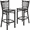 Natural Wood Seat/Black Metal Frame, variant on Flash Furniture 2 Pack HERCULES Series Black Vertical Back Metal Restaurant Barstool - Black Vinyl Seat