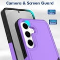 thumbnail image 5 of TJS for Samsung Galaxy S25 FE Phone Case, with Tempered Glass Screen Protector, Heavy Duty Rugged Shockproof Full Body Protection Cover for Samsung S25 FE (Purple), 5 of 6