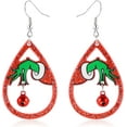 thumbnail image 6 of Sdmnsg-T Christmas Earrings for Women Red Green Christmas Jingle Bell Earrings Glitter Teardrop Dangle Earrings Holiday New Year Christmas Jewelry Gift, 6 of 11