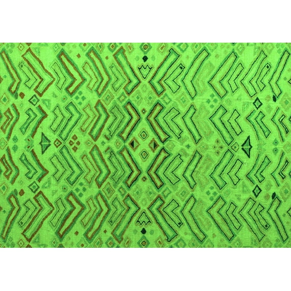 Ahgly Company Indoor Rectangle Abstract Green Modern Area Rugs, 5' x 7'