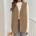 thumbnail image 6 of Womens Sleeveless Hooded Jackets Cardigan Double-sided Solid Color Casual Jacket Outwear Brown L, 6 of 6