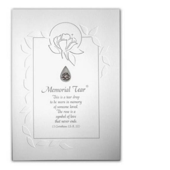 CA Gift 242963 Memorial Tear Sympathy Card with Pewter Pin