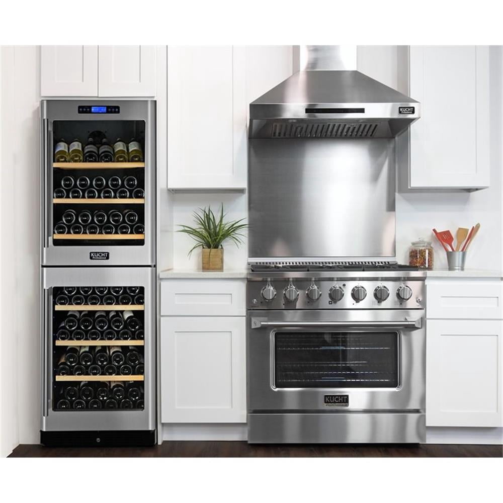 Kucht Professional 36" Stainless Steel Natural Gas Range with Burners in Silver