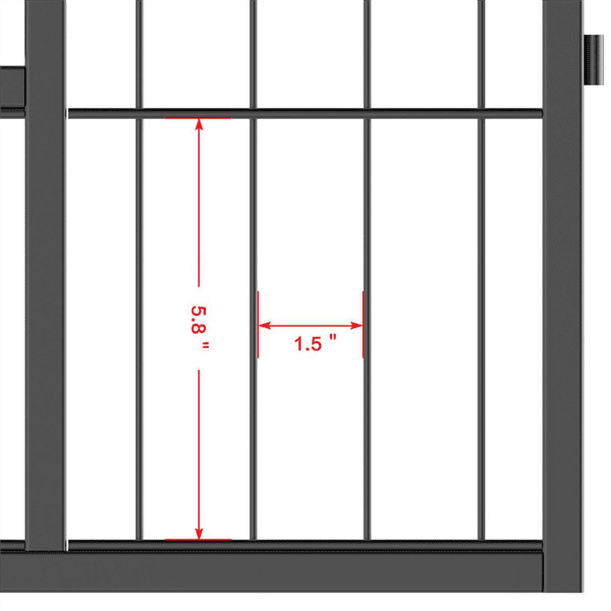 Alden Design 32"H Heavy Duty Black Iron Dog Playpen, 16 Panels