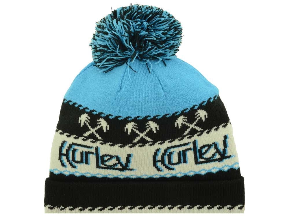 Palm Knit Pom Beanie - Black 