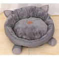 thumbnail image 2 of Cama para Gato y Cachorro Cesta Pañal Nicho con Colchón de Felpa Casa Cálida Invierno Oreja de Gato 3D Gris Talla L, 2 of 2