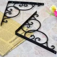thumbnail image 5 of European Triangular Wrought Iron Shelf Bracket, Wall Bracket, Black, 20 cm, 2-pack{HH}, 5 of 5