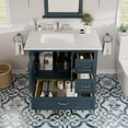 thumbnail image 4 of EVIVA Britney 36 Inch Transitional Ash Blue Bathroom Vanity with Carrara Quartz Countertop, 4 of 7