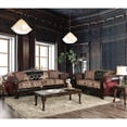 thumbnail image 3 of Furniture of America Robertson Traditional Synthetic Leather Love Seat, Burgundy, 3 of 8