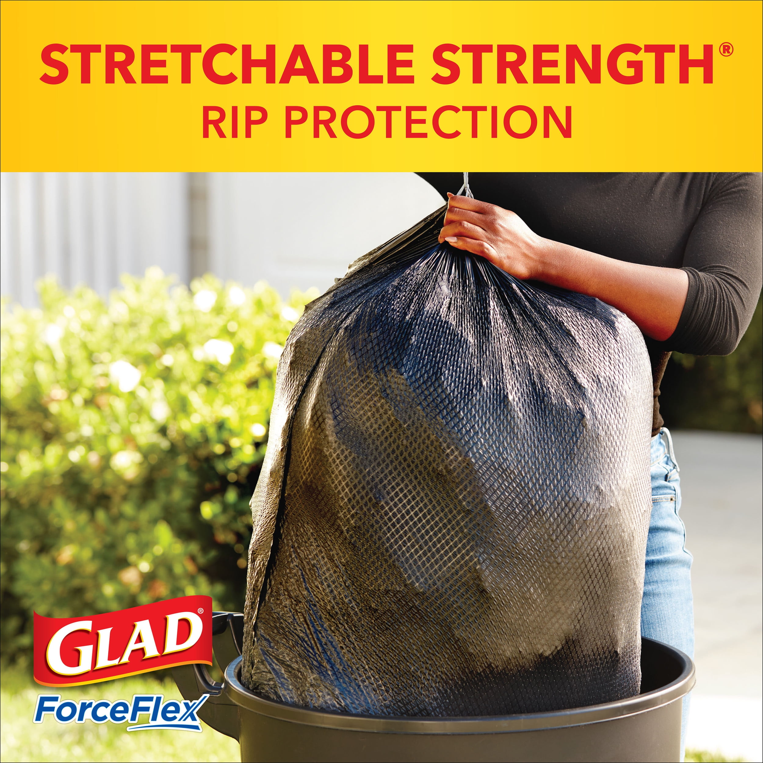 Glad Force Flex 30 gal Mountain Air Scent Trash Bags Drawstring 25 pk 0.9  mil