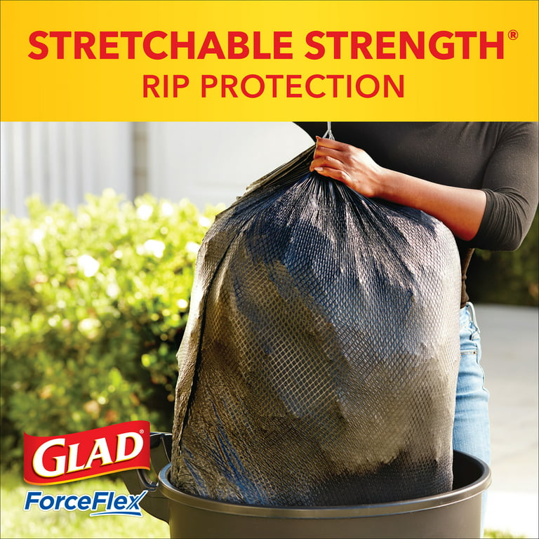 Glad 30-Gallons Black Plastic Can Drawstring Trash Bag (90-Count) in the Trash  Bags department at