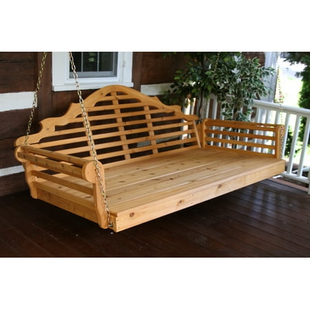 Outdoor Cedar Log Swings - Furniture Barn USA™ 75 Inch Cedar Lattice Back Swing Bed