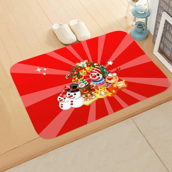 Christmas Door Mat, Indoor Entry Way Doormat for Front Door Patio Non Slip Entrance Door Absorbent Mats Xmas Outdoor Holiday Decor for Bathroom Kitchen