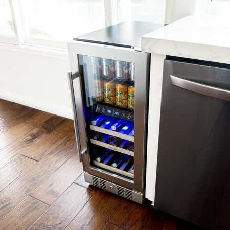 NewAir - Premium 9-Bottle Dual Zone Wine Cooler - Stainless Steel