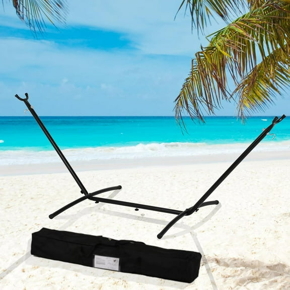 XF XINFENG Hammock Stand Only Portable 2 Person Heavy Duty Hammock Stand for Outdoor Indoor,Black
