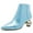 Blue, variant on XYD Women Classic Crystal Low Heel Ankle Boots Pointed Closed Toe Side Zipper Short Booties Party Fashion Shoes Size 11.5 Silver