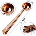thumbnail image 4 of AAOMASSR 2 Pack Coffee Scoop Measuring Spoon, Stainless Steel Coffee Measuring Scoop with Bag Sealing Clip(Silver+Rose Gold), 4 of 5