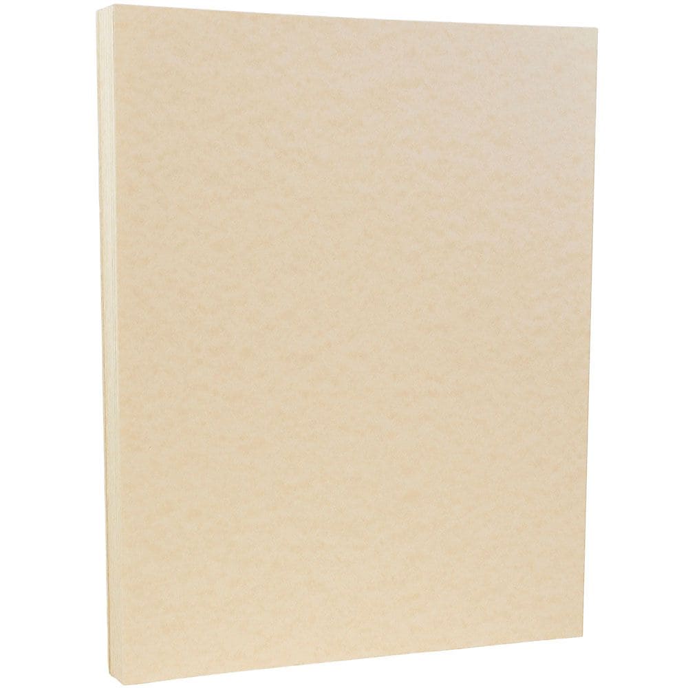 JAM Paper Parchment Cardstock, 8 1/2 x 11, 50 per Pack, 65lb Natural Recycled