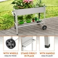 thumbnail image 5 of Pushable Grey Metal Raised Garden Bed, Outdoor/Indoor Garden Pots with Handles, Wheels and Shelves, Apartment Patio Stand for Vegetables Flowers Fruits from LAZYLAND, 5 of 7