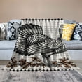 thumbnail image 2 of Orinice Turkey Folk Art Warm Lightweight Blanket Soft Fleece Throw Blanket for Living Rooms Sofa Decor Cow Gifts All Seasons Plush Blankets 60x80in, 2 of 6